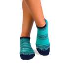 Șosete scurte din Bambus cu Dungi - Turcoaz