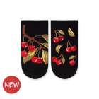 Κοντές κάλτσες Arty Socks με Κεράσια - Μαύρο