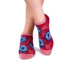 Къси Бамбукови чорапи с Макове - Червен