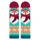 Șosete de Crăciun din Bambus cu Vulpi - Turcoaz