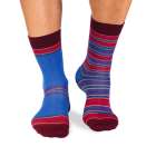 Șosete Fine din Bambus cu Dungi - Albastru