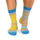 Șosete Fine din Bambus cu Dungi - Lime