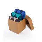 Coffret de 3 paires de Chaussettes Coton Losanges Pétrole Bleu Anthracite