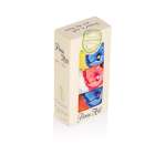 Cutie cu 3 perechi de șosete Fine din Bambus cu Maci - Portocaliu, Bej, Lime