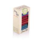 Cutie cu 3 perechi de șosete Fine din Bambus cu Dungi - Albastru, Vișiniu, Albastru închis