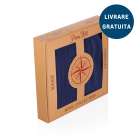 Cutie cu căciulă, fular și șosete din Lână Merinos - Denim