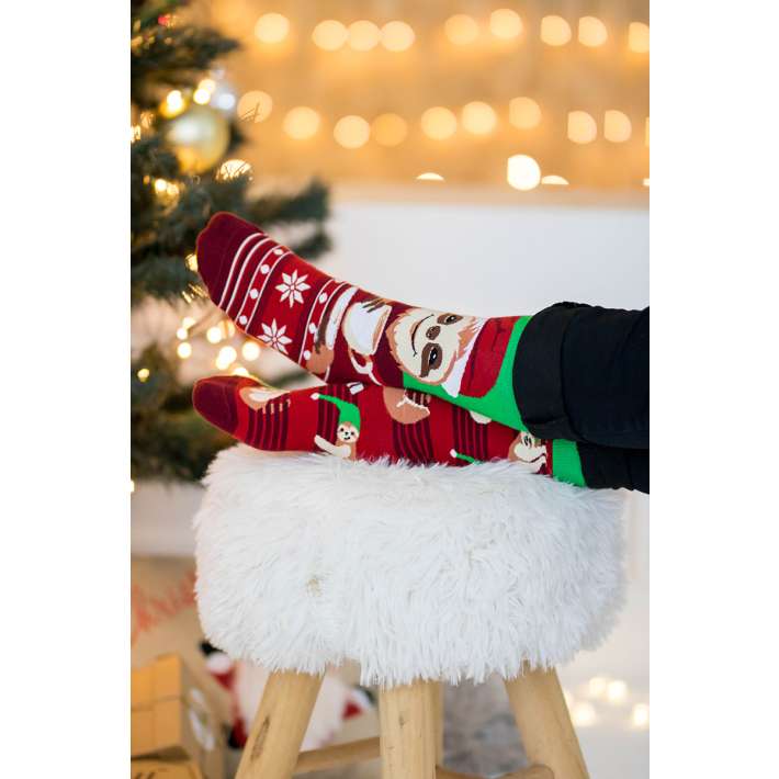 Chaussettes De Noël En Crochet Motif Paresseux - En Coton, Chaudes, Respirantes, Anti-Transpiration