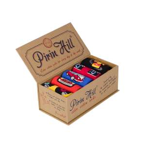 Luxe giftbox met 5 paar katoenen sokken retro