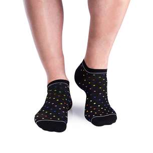 Κοντές κάλτσες από μπαμπού Ουράνιο τόξο - μαύρο