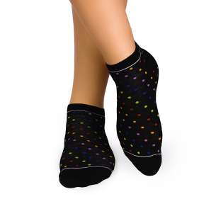 Къси Бамбукови чорапи с Дъга - Черен