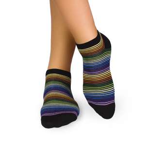 Къси Бамбукови чорапи с Дъга - Тъмен