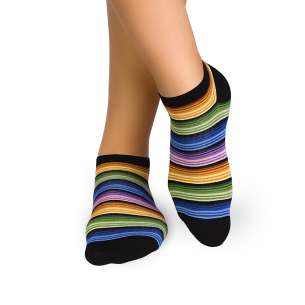 Къси Бамбукови чорапи с Дъга - Светъл
