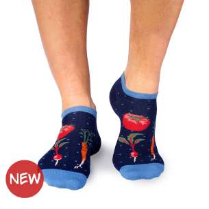 Къси чорапи от Фин Памук със Зеленчуци - Тъмносин
