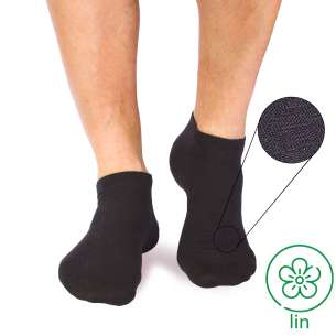 Socquettes Lin Anthracite