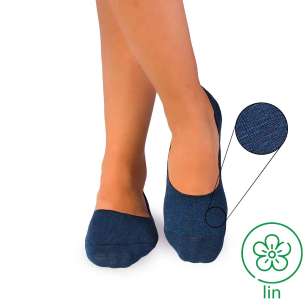 Socquettes Invisibles Lin Bleu foncé