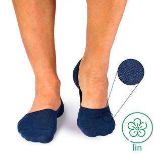 Socquettes Invisibles Lin Bleu foncé