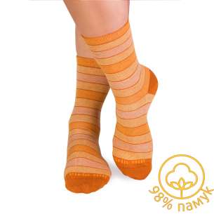 Чорапи с 98% Памук с Рингели - Жълт