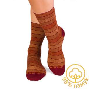 Чорапи с 98% Памук с Рингели - Оранж