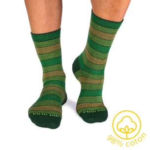 Chaussettes Coton pur Rayures Vert