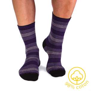 Chaussettes Coton pur Rayures Violet