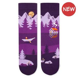 Arty socks met bergen paars