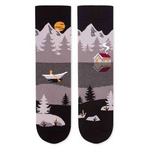 Arty socks met bergen grijs