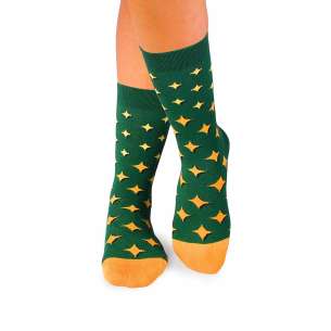 Κάλτσες μπαμπού με Αστέρια - σκούρο πράσινο