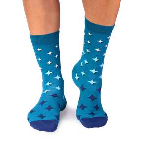 Κάλτσες μπαμπού με Αστέρια - πετρόλ