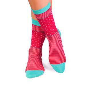 Фини Бамбукови чорапи на Рингели и Точки - Фушия