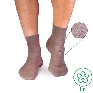 Chaussettes Courtes Lin Gris