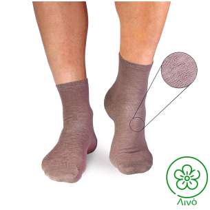 Κάλτσες αστραγάλου από λινό - γκρι