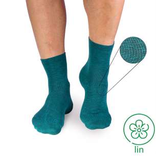 Chaussettes Courtes Lin Pétrole