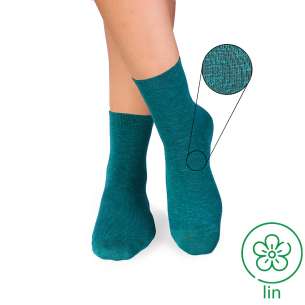 Chaussettes Courtes Lin Pétrole