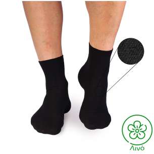 Κάλτσες αστραγάλου από λινό - μαύρο