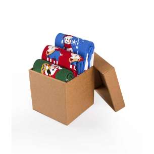 Giftbox met 3 paar katoenen Wintertime kerstsokken