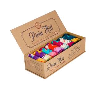 Luxe giftbox met 7 paar katoenen sokken penseelstreken