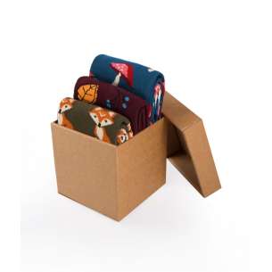 Giftbox met 3 paar katoenen sokken met herfstthema