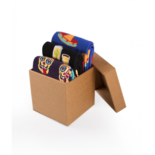Кутия с 3 чифта Памучни чорапи Мексико - Калавера, Текила, Сомбреро