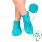 Socquettes Lin Turquoise