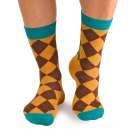 Памучни чорапи с Шотландско Каре - Жълт