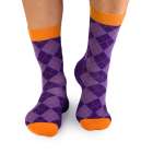 Памучни чорапи с Шотландско Каре - Лилав