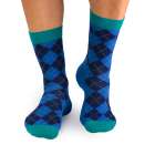 Памучни чорапи с Шотландско Каре - Син