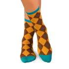 Бамбукови чорапи с Шотландско Каре - Жълт