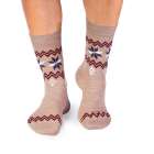Вълнени чорапи със Снежинки - Бежов