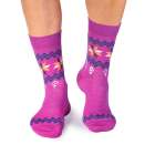 Вълнени чорапи със Снежинки - Фушия
