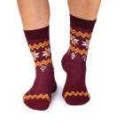 Вълнени чорапи със Снежинки - Бордо