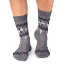 Вълнени чорапи със Снежинки - Сив