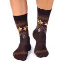Вълнени чорапи със Снежинки - Кафяв