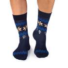 Вълнени чорапи със Снежинки - Тъмносин