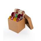 Кутия с 3 чифта Коледни Памучни чорапи - Къщичка